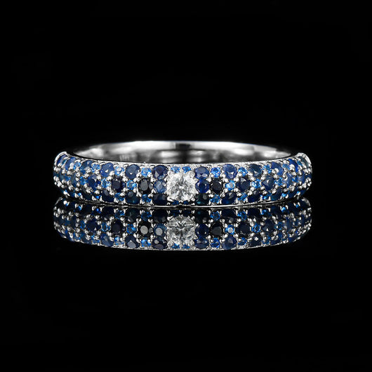Anillo de Zafiro Natural Diseño Exclusivo Joyería Lujo Ligero - Image 2