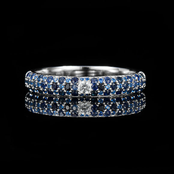 Anillo de Zafiro Natural Diseño Exclusivo Joyería Lujo Ligero