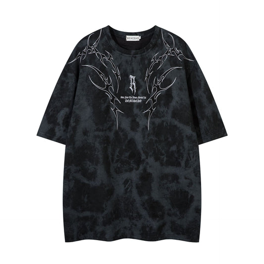 Camiseta Retro Americana Bordada con Espinas para Hombre - Image 2