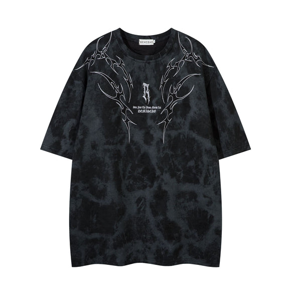 Camiseta Retro Americana Bordada con Espinas para Hombre