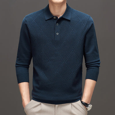 Suéter Tipo Polo de Cuello Alto Manga Larga para Hombre - Image 7