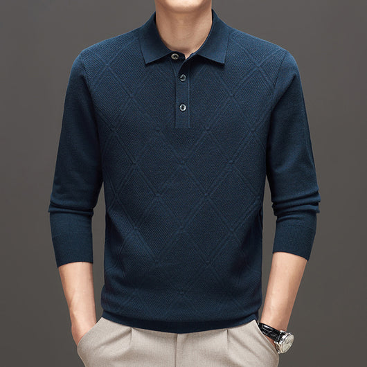 Suéter Tipo Polo de Cuello Alto Manga Larga para Hombre - Image 7
