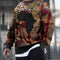 Men's Retro Print Crew Neck Long Sleeve T-Shirt