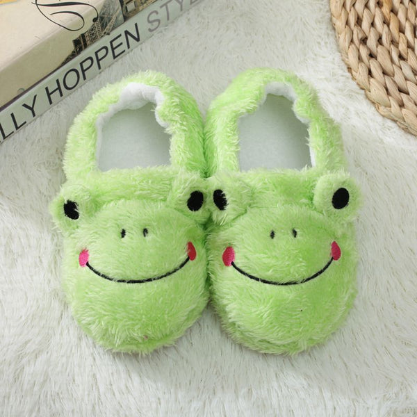 Pantuflas de Peluche Rana Animada para Interiores