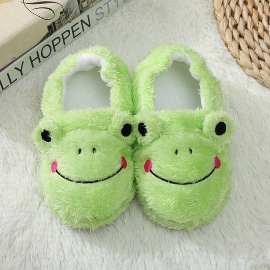 Pantuflas de Peluche Rana Animada para Interiores
