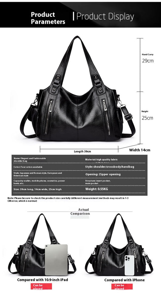 Bolsa de Hombro Texturizada Minimalista de Gran Capacidad para Mujer - Image 16