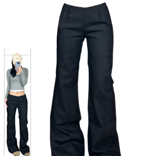 Pantalón de Talle Bajo Acampanado Mujer - Ajuste Slim con Caída Perfecta
