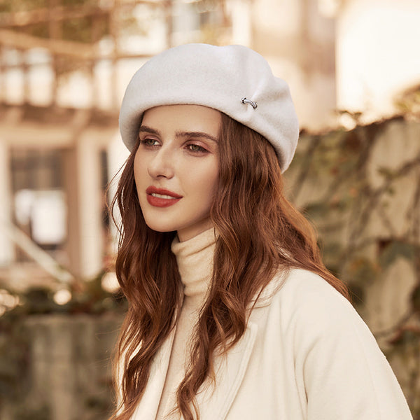 Boina Vintage Británica de Lana para Mujer - Cálida y Versátil