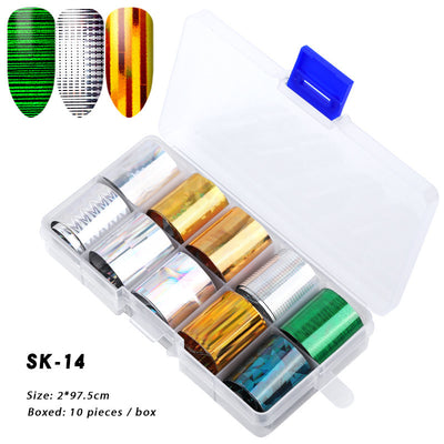 10 Cajas de Stickers de Uñas Holográficos Color AB para Nail Art - Image 14