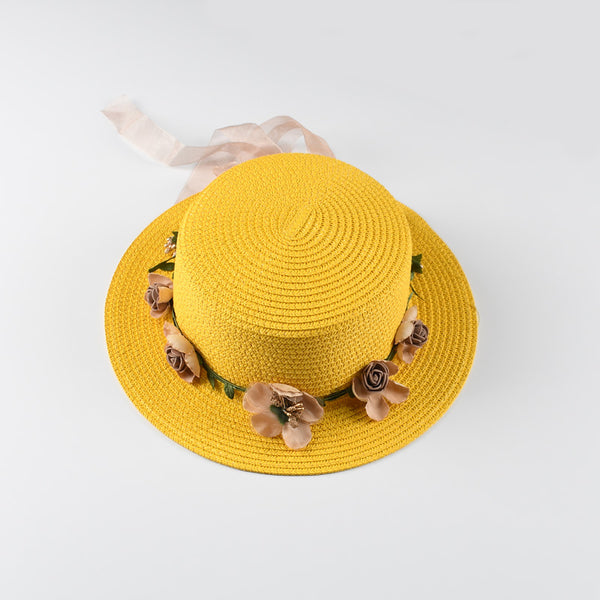 Sombrero de Ala Corta Estilo Corona Plana para Primavera y Verano
