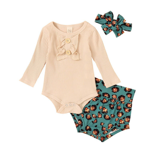 Conjunto de Algodón Estampado Verde para Niña - Image 2