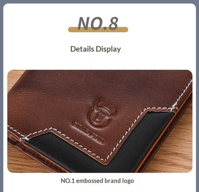 Billetera Bifold de Cuero Engrasado Premium para Hombre - Capacidad Grande - Image 27