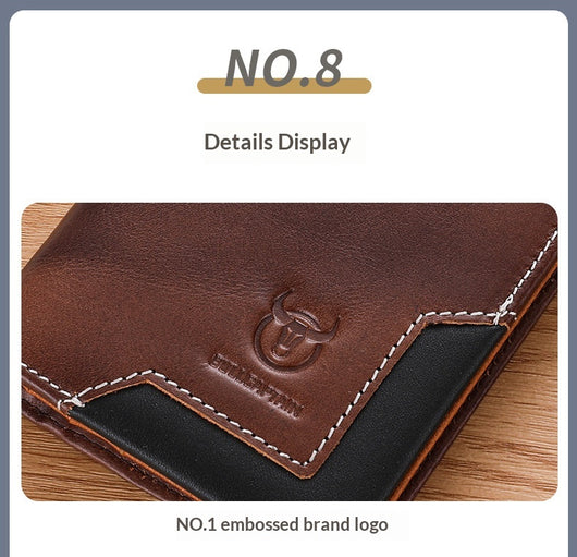 Billetera Bifold de Cuero Engrasado Premium para Hombre - Capacidad Grande - Image 27