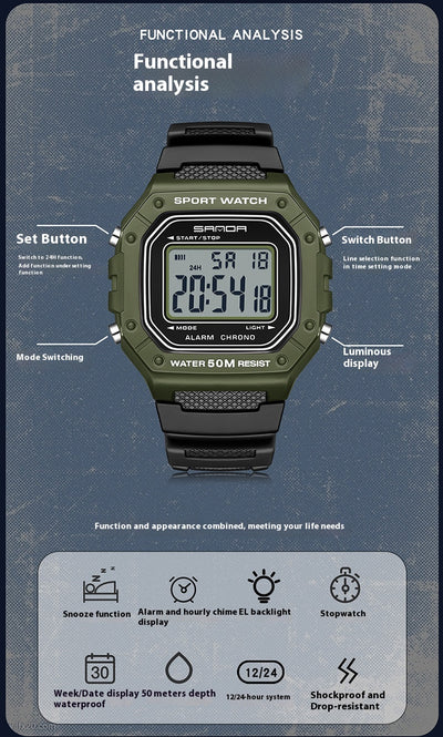 Reloj Deportivo Sumergible para Jóvenes con Alarma Digital - Image 16