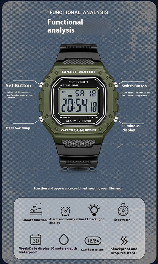 Reloj Deportivo Sumergible para Jóvenes con Alarma Digital - Image 16