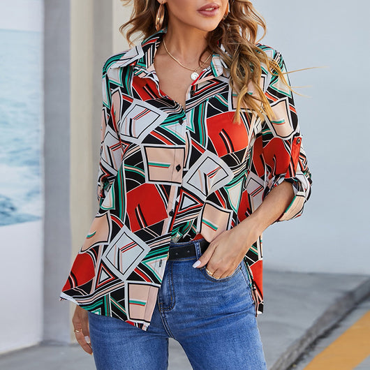 Blusa Elegante de Contraste de Colores para Mujer - Image 4