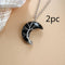 Moon Natural Stone Amethyst Tree Of Life Necklace Handmade Fortune Tree 2pc 10color Chain