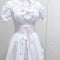Vestido Retro Cuadrado con Mangas Abullonadas y Cintura Ajustable