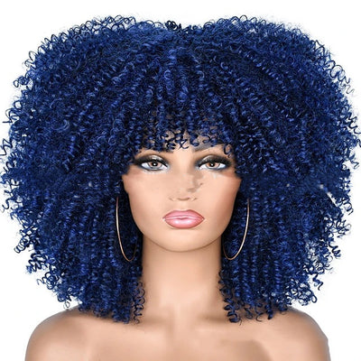 Peluca de Cabello Rizado Sintético con Malla Fina - Image 5