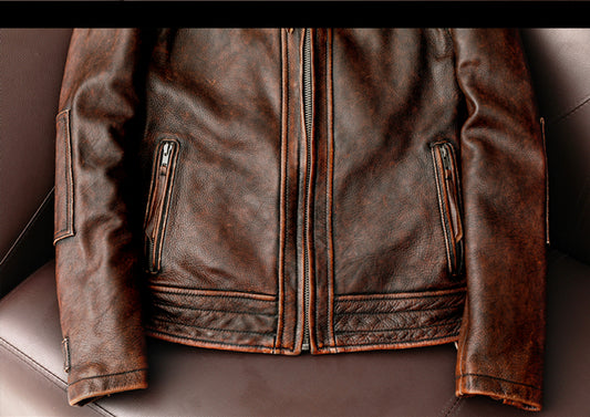 Chaqueta Motociclista Desgastada Stone Grinding - Image 2