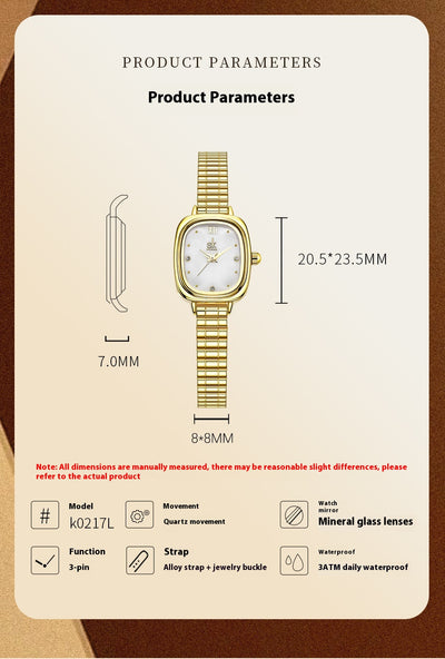 Reloj Cuadrado Acero Inoxidable Resistente al Agua con Movimiento de Cuarzo - Image 13