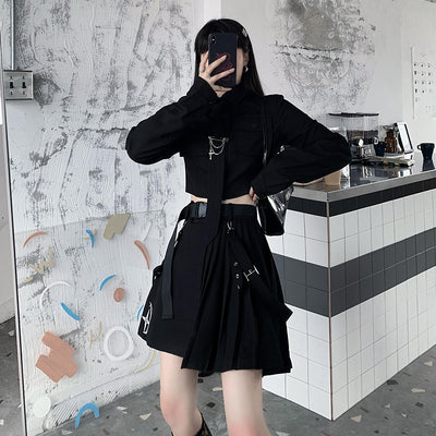 Falda Plisada Corta Oversize con Traje Deportivo para Mujer - Image 8