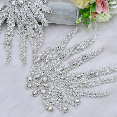 Accesorio de Novia con Hoja de Arce y Perlas Colgantes para Hombro - Image 5