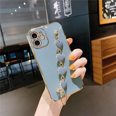 Funda Protectora para Celular con Pulsera de Electrochapado y Silicona