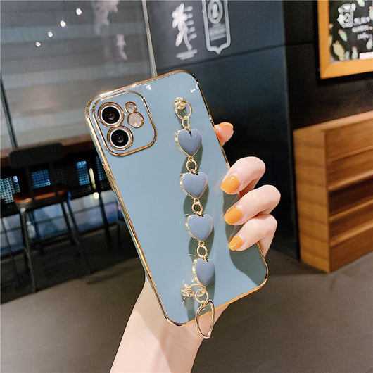 Funda Protectora para Celular con Pulsera de Electrochapado y Silicona