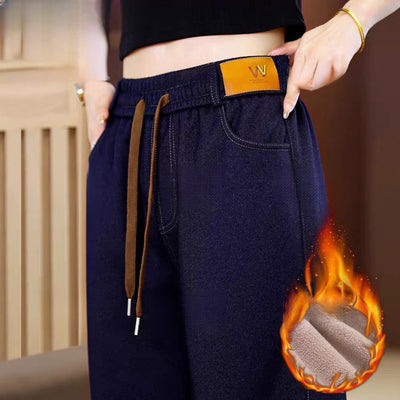 Pantalones Vaqueros Rectos de Cintura Alta con Forro Polar y Pierna Ancha - Image 15