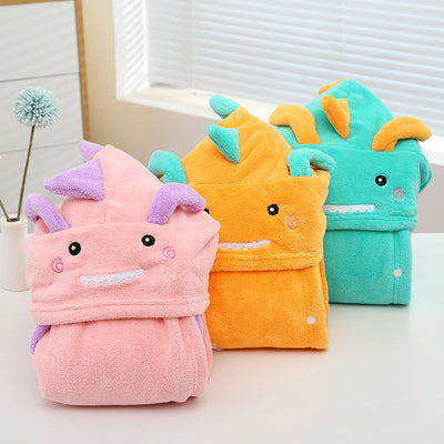 Bata de Baño Infantil Absorbente con Capucha Diseño Dinosaurio - Image 4