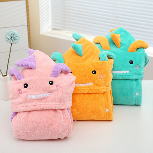 Bata de Baño Infantil Absorbente con Capucha Diseño Dinosaurio - Image 4