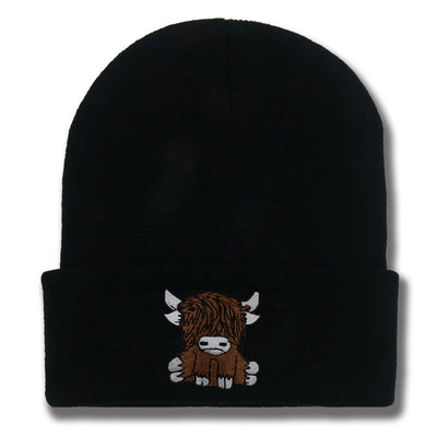 Gorro de Lana Tejido con Diseño de Yak Peludo - Abrigo Otoño e Invierno - Image 5