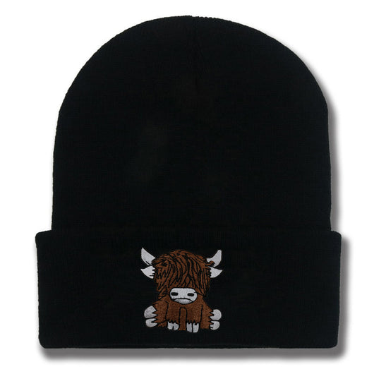 Gorro de Lana Tejido con Diseño de Yak Peludo - Abrigo Otoño e Invierno - Image 5