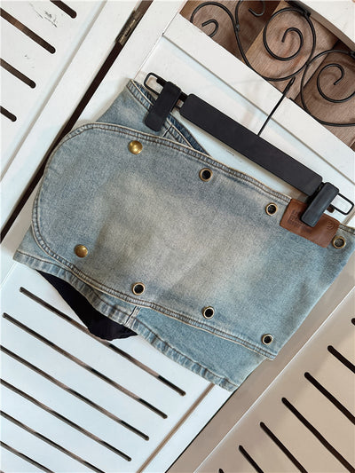 Falda Denim Irregular con Personalidad para Mujer - Image 3