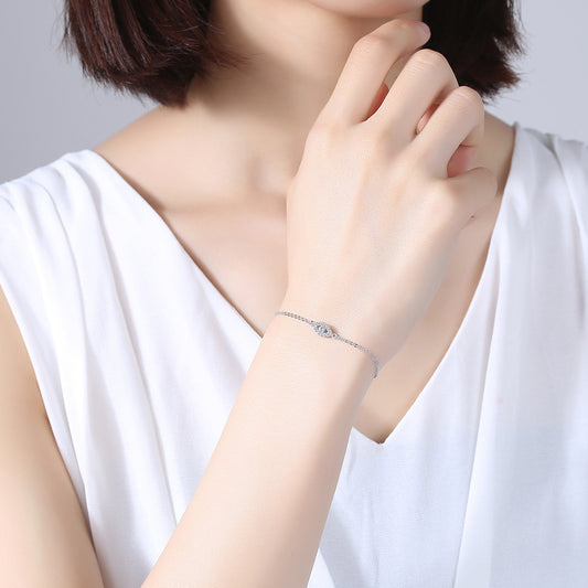Pulsera de Plata Esterlina Ojo de Demonio con Cruz - Diseño Trending
