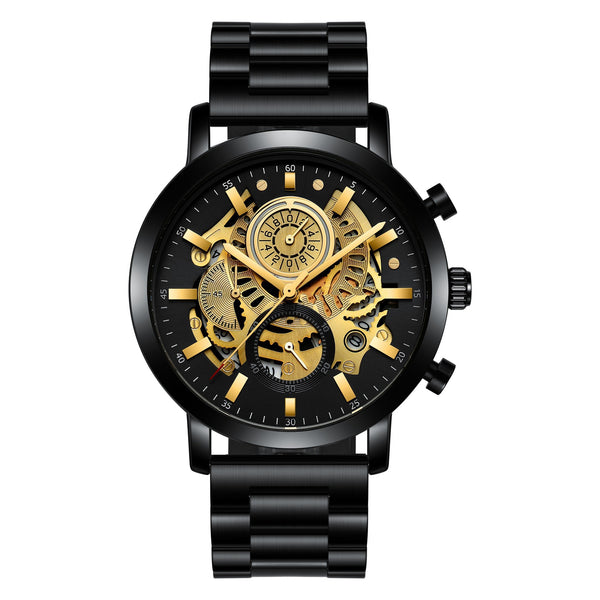 Reloj Multifuncional para Hombre con Diseño Calado y Calendario - Image 3