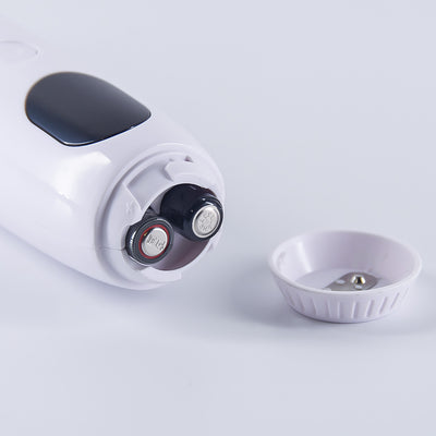 White blackhead vacuum remover with rose gold accents, clear suction head, and control buttons for strong, normal, and soothe modes. - Image 17