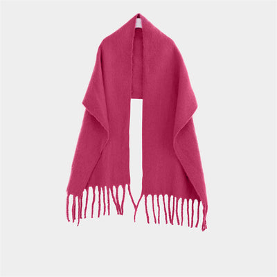 Chal Blanco y Rojo Cálido para el Cuello - Color Sólido Elegante - Image 18