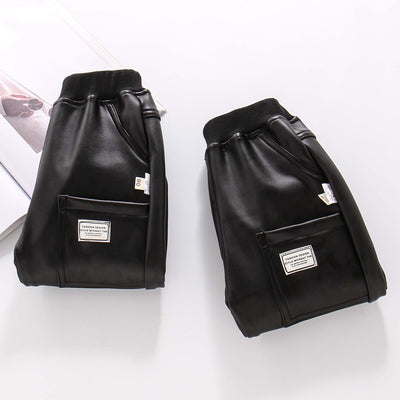 Pantalones de Cuero y Algodón para Niños - Otoño e Invierno - Image 5