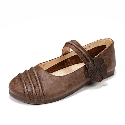 Zapatos de Cuero Casuales Retro Literarios con Boca Baja para Mujer - Image 6