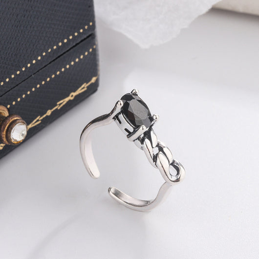 Anillo Retro Circón Incrustado Estilo Japonés y Coreano - Image 10