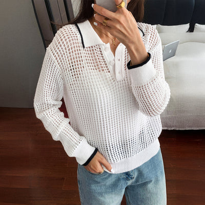 Blusa Larga Calada para Mujer - Diseño Moderno Otoño Invierno