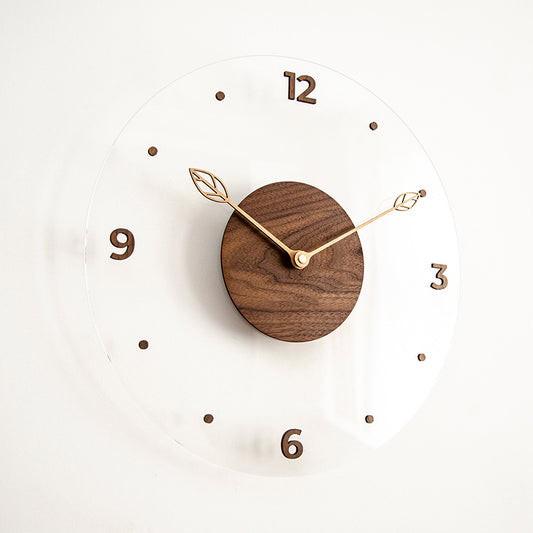 Reloj de Pared Moderno Madera Maciza y Acrílico para Sala de Estar - Image 2