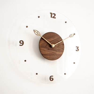 Reloj de Pared Moderno Madera Maciza y Acrílico para Sala de Estar - Image 2