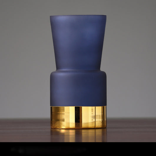 Jarrón Decorativo de Cristal Esmerilado con Borde Dorado Estilo Nórdico Lujo - Image 16