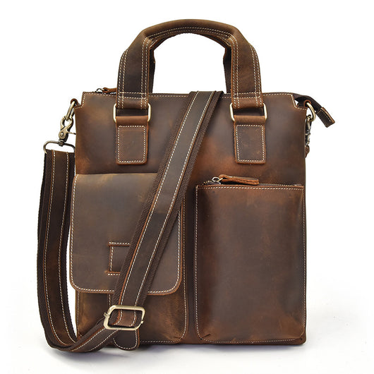 Bolsa Bandolera de Cuero Genuino Crazy Horse para Hombre - Image 26