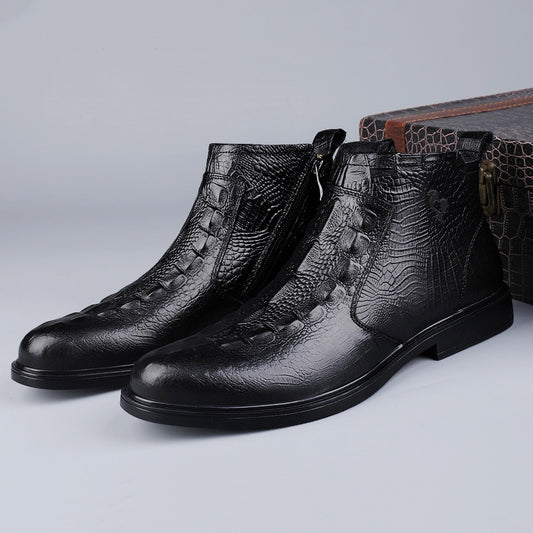 Botas de Invierno para Hombre - Cuero Alto con Forro Térmico