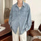 Chaqueta Camisa Denim Azul Claro para Trabajo Hombre
