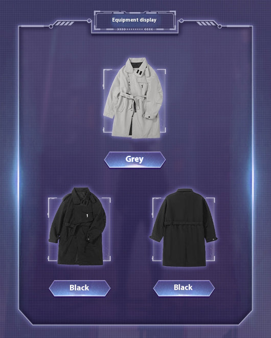 Abrigo Tipo Trench Coat Oblicuo de Solapa Alta para Hombre - Image 13